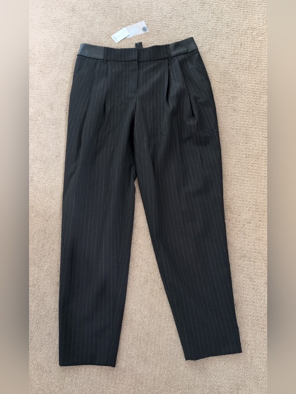 White House Black Market Pinstripe Tapered Ankle Fashion Trouser